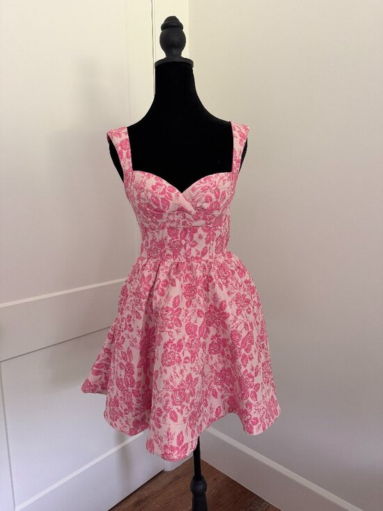 Windsor Dresses & Skirts - Windsor Pink and Cream Floral Mini Dress